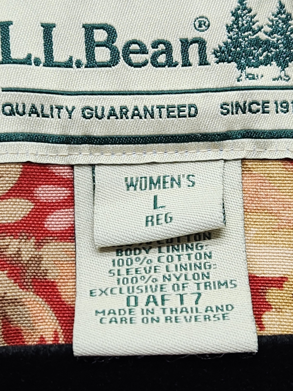 ⭐️Vintage 90s LL Bean Floral Canvas Barn Coat Lined Corduroy Large Rare Find - Picture 3 of 16
